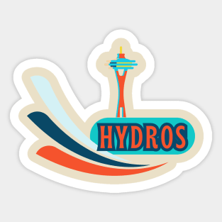 Hydroplanes and Space Needle. Seattle Summer Style Sticker
